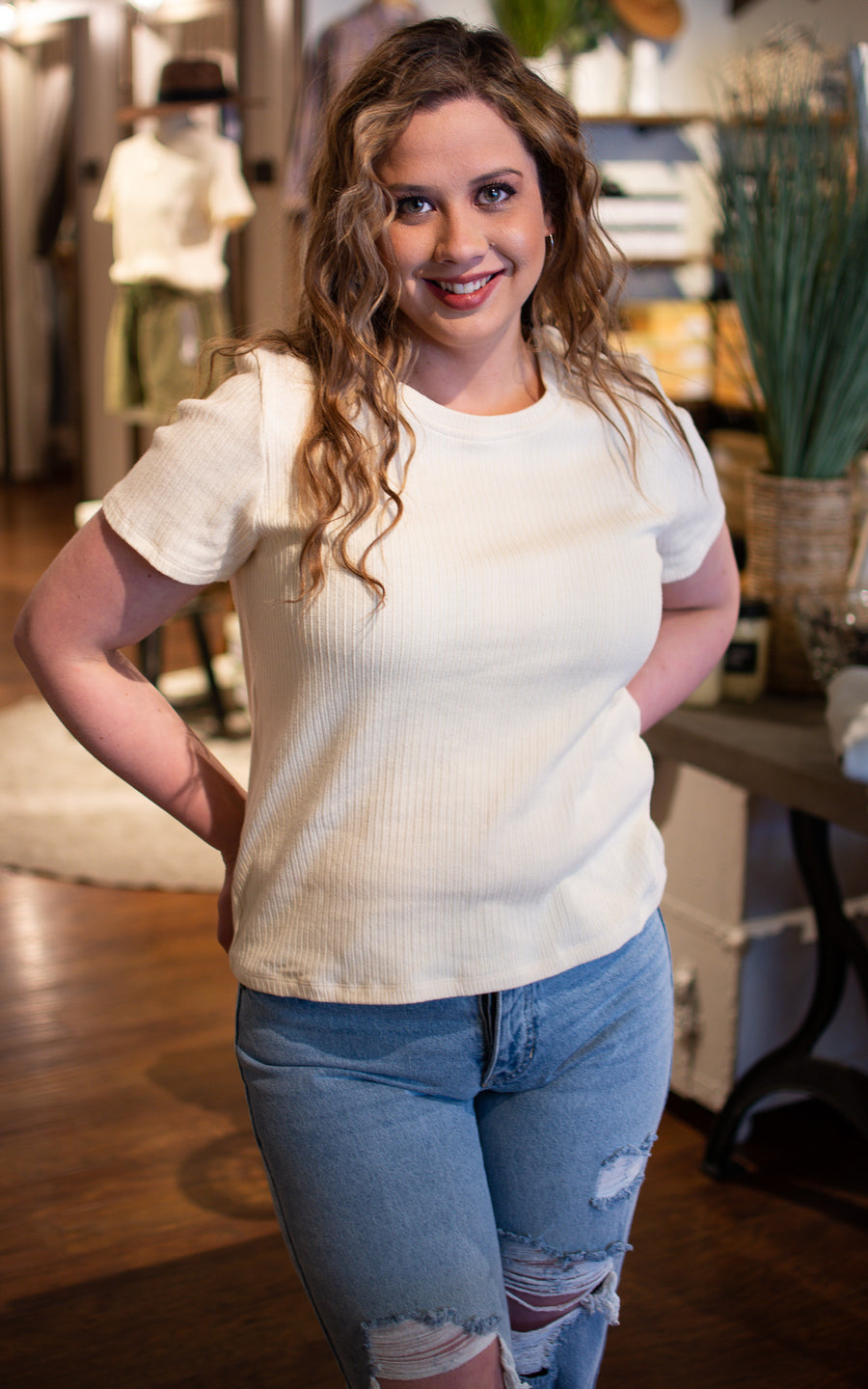 Blissful Textured Short Sleeve Top