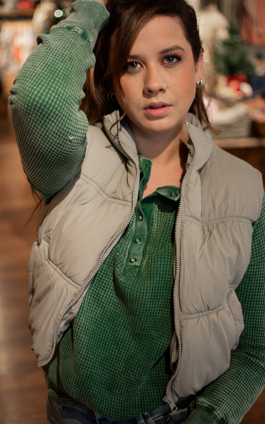 Cinched Puffer Vest