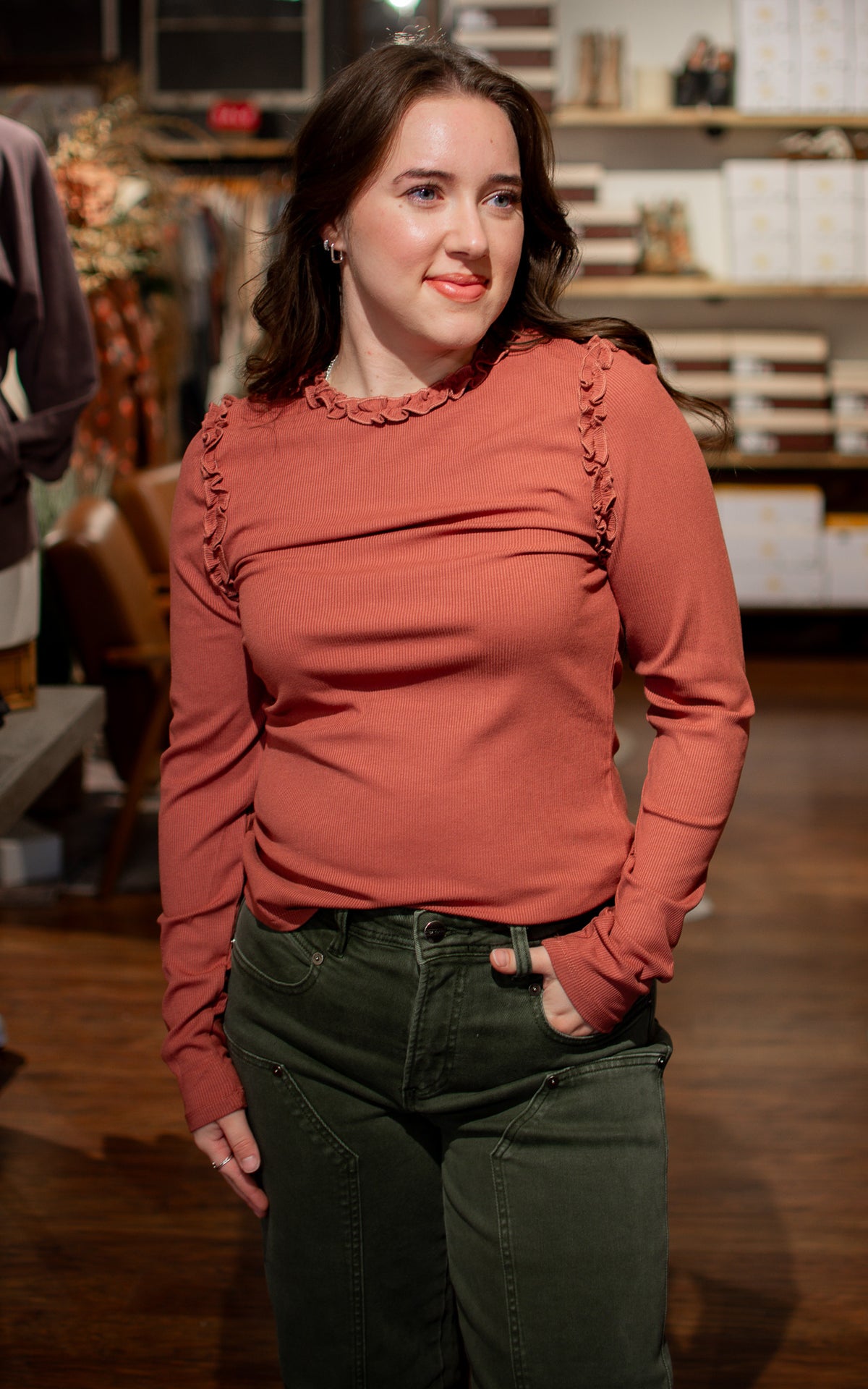 Flare Ruffle Long Sleeve