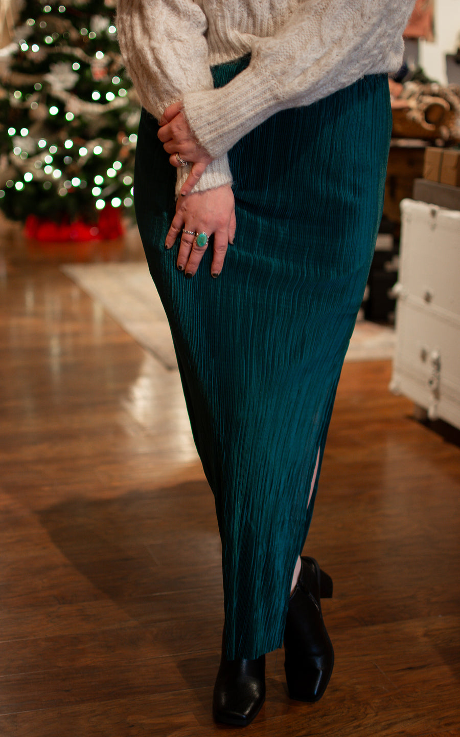 Jade Pleated Maxi Skirt