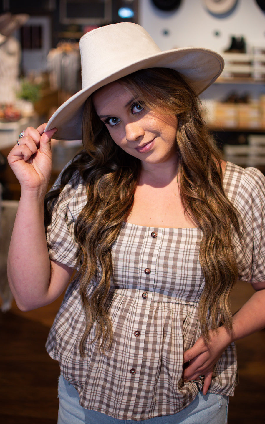 Farmhouse Plaid Blouse