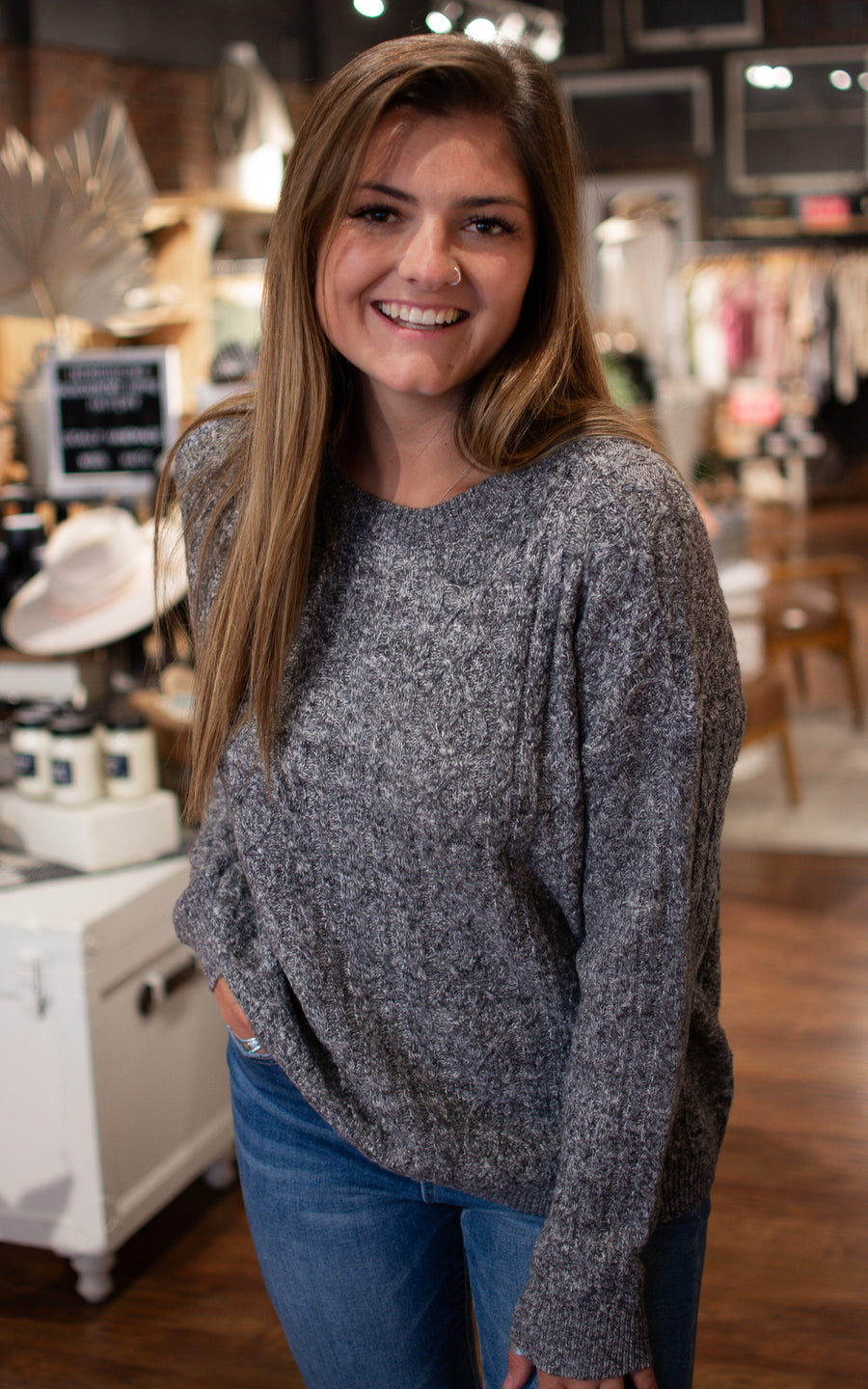 Spiced Rye Cable Sweater