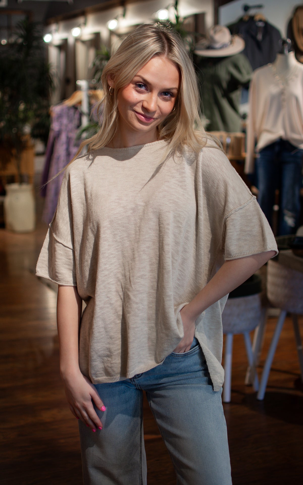 Stolen Kisses Drop Shoulder Top