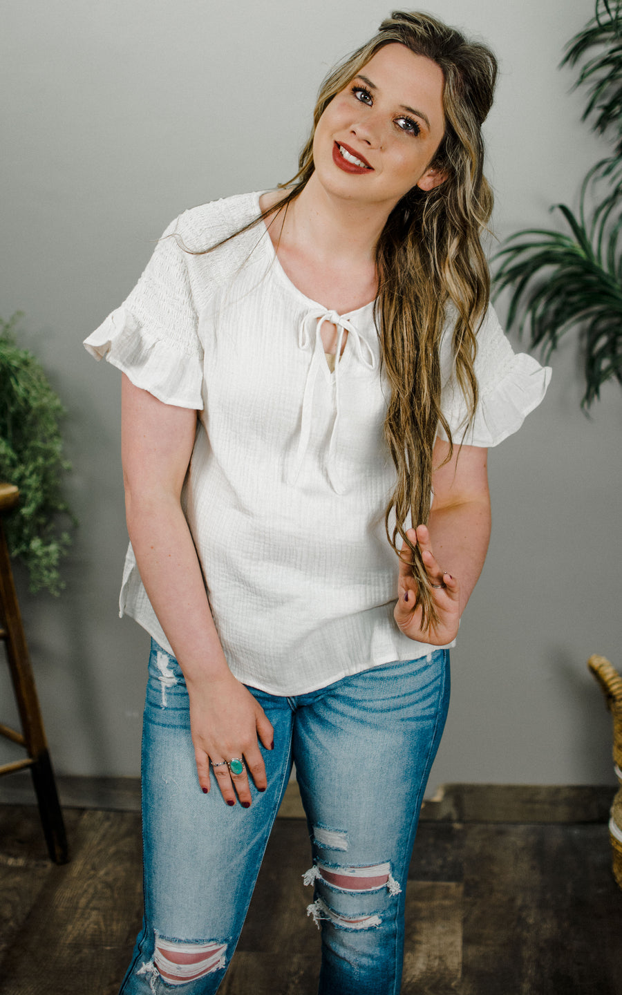 Bethany Ruffle Sleeve Top