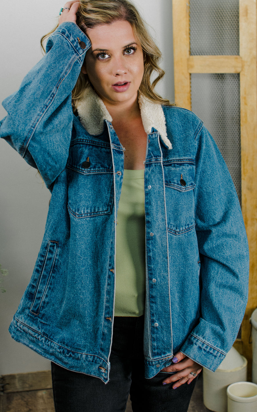 Jolene Sherpa Denim Jacket