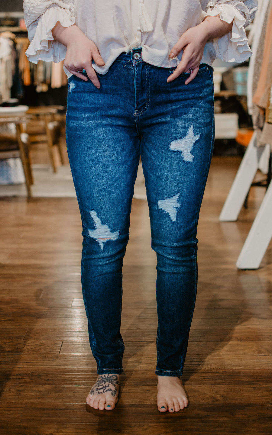 Strike A Pose Ankle Skinny Kan Can Jeans