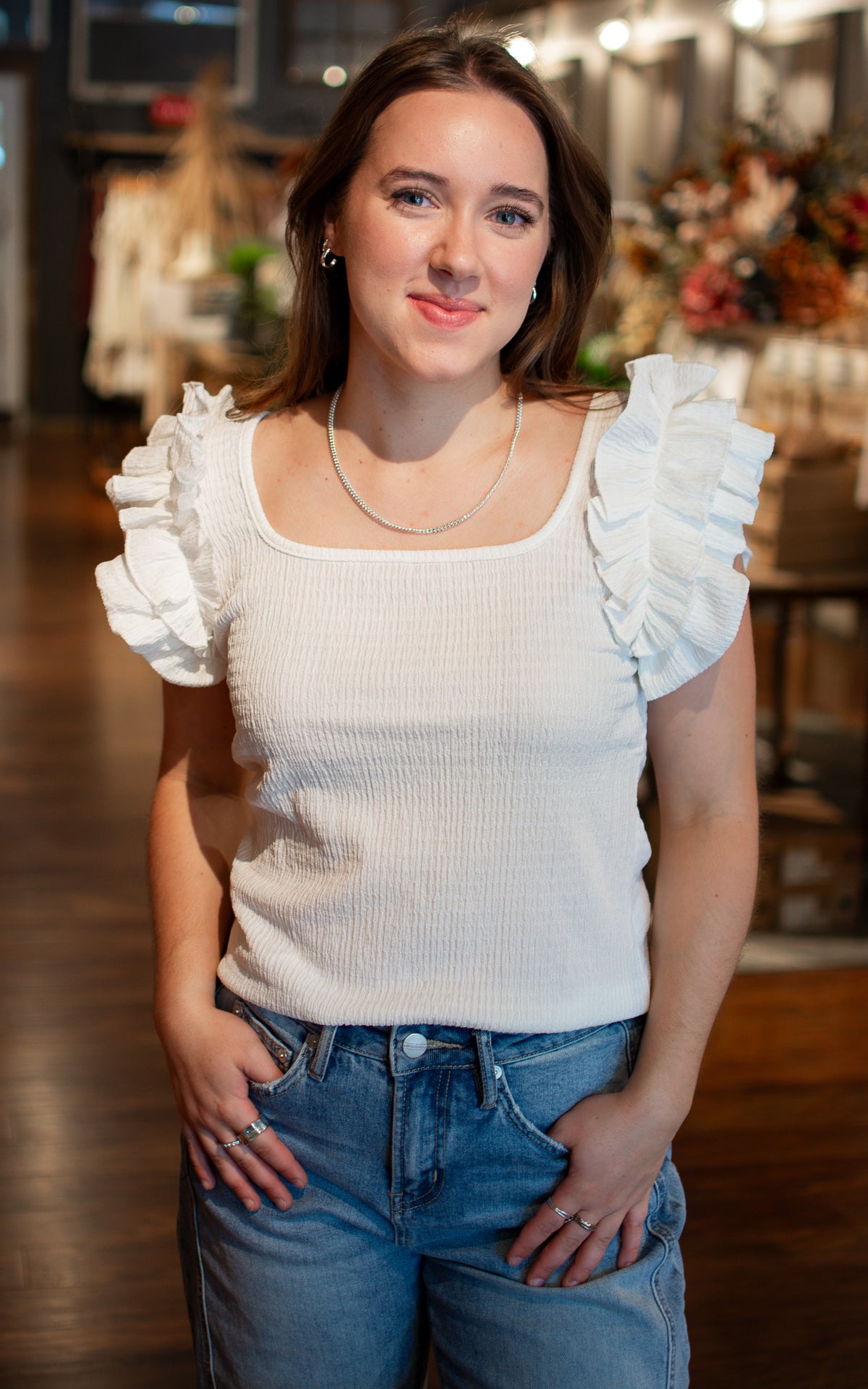 Bridal Ruffle Tank Top