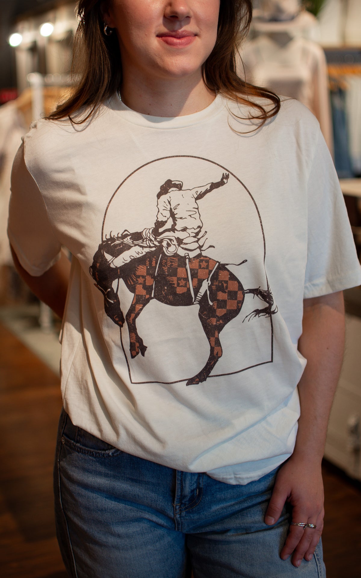 Checkered Cowboy Graphic Tee