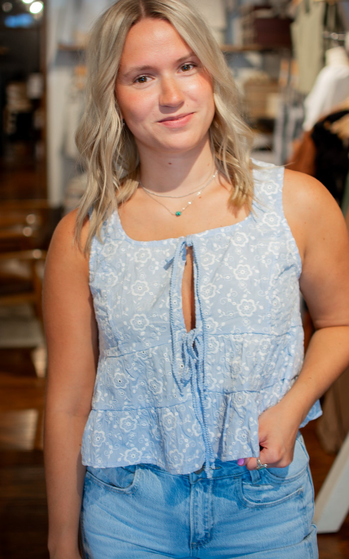 Cottage Darling Embroidered Tank