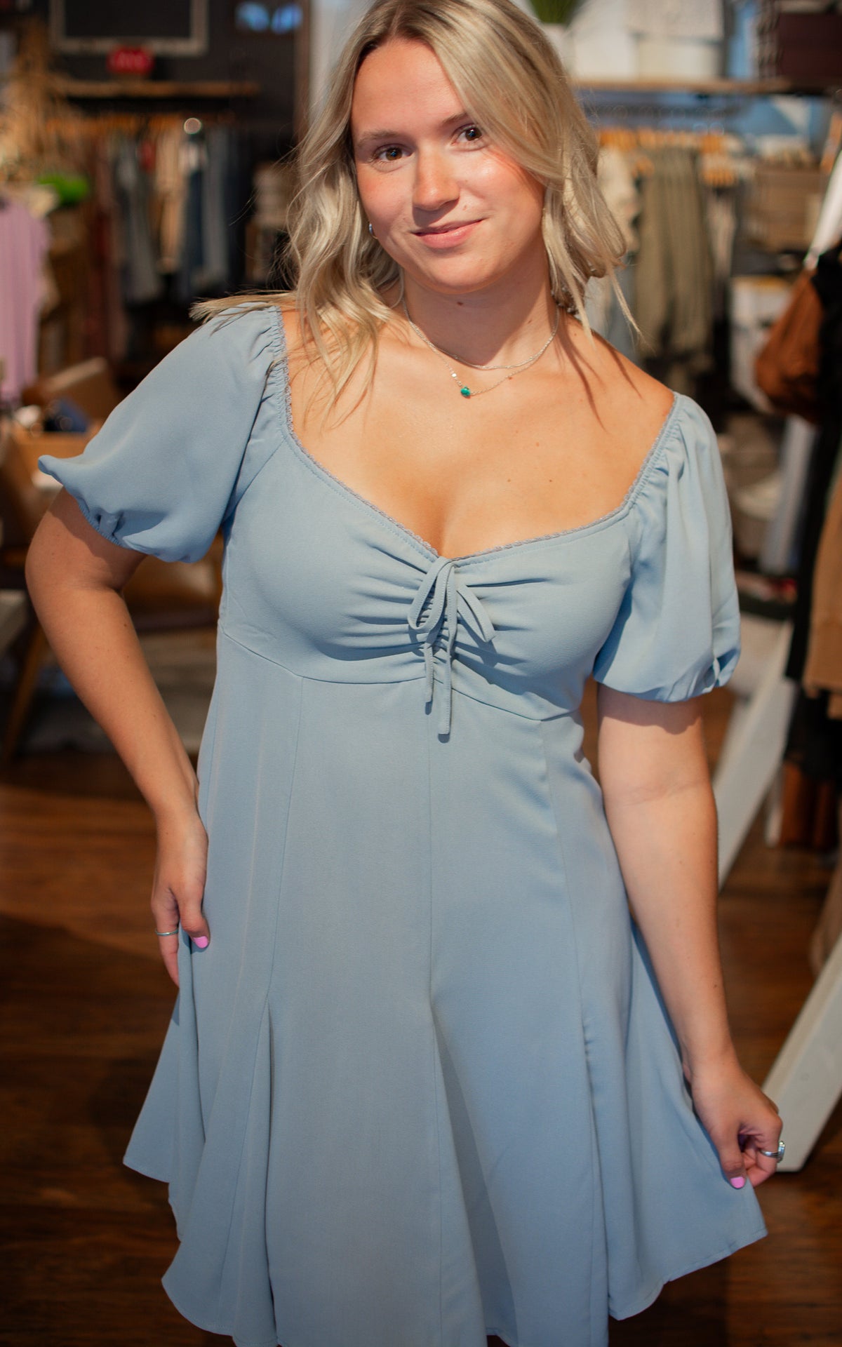Pure Blue Mini Dress