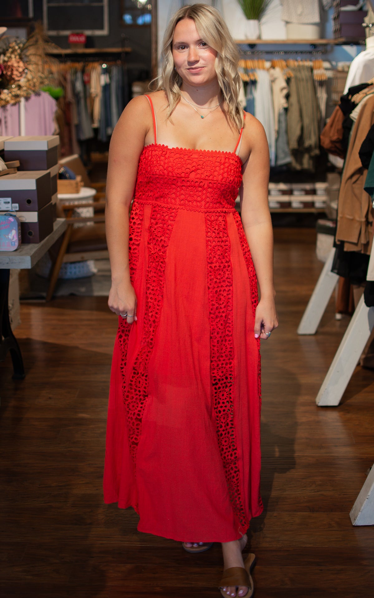 Fireworks Lace Maxi Dress