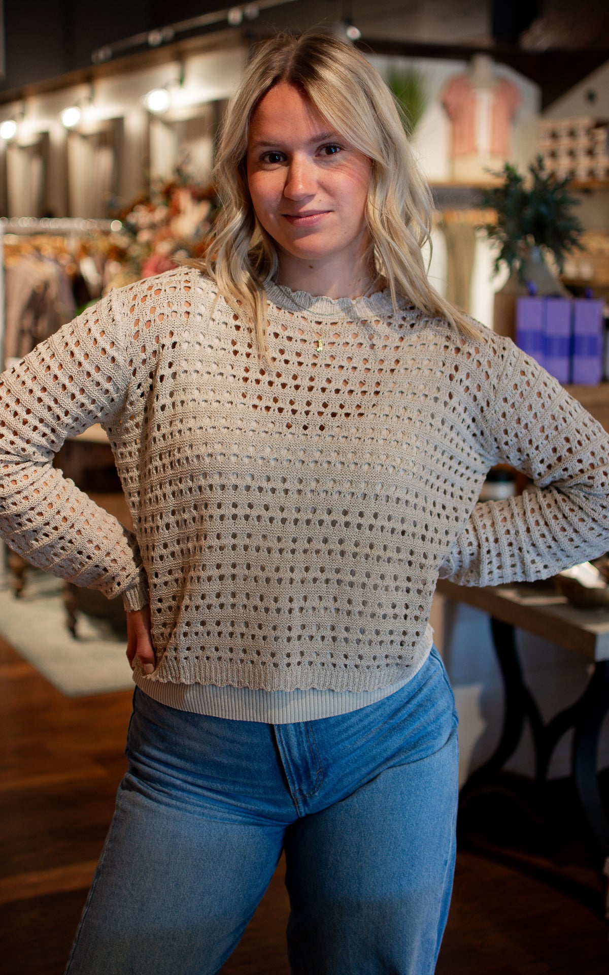 Can't Decide Open Knit Sweater