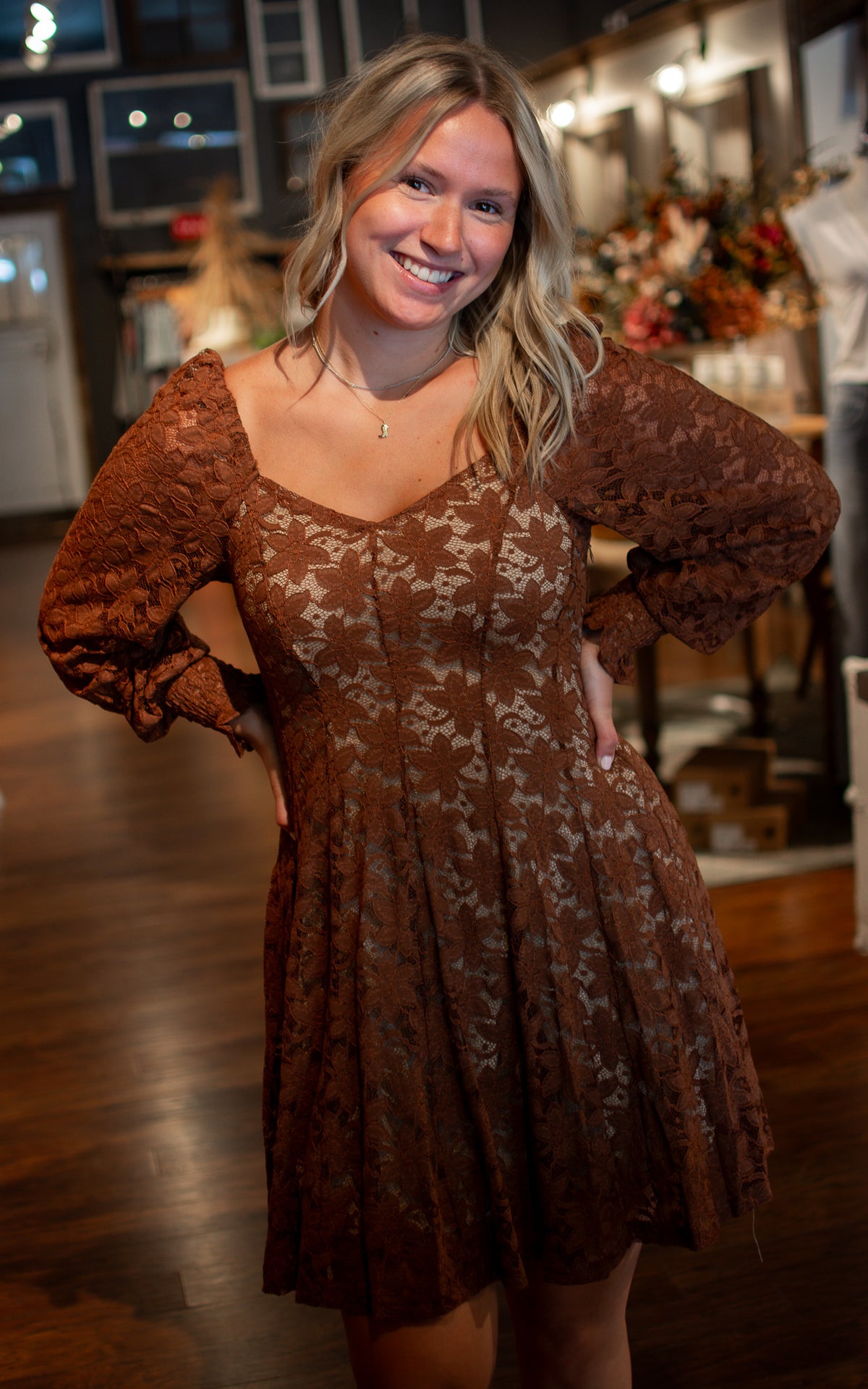 Mousse Flare Lace Dress