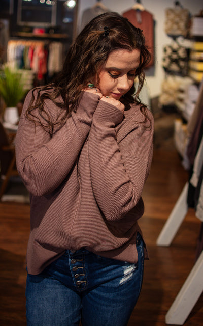 Jolie Waffle Sweater Top