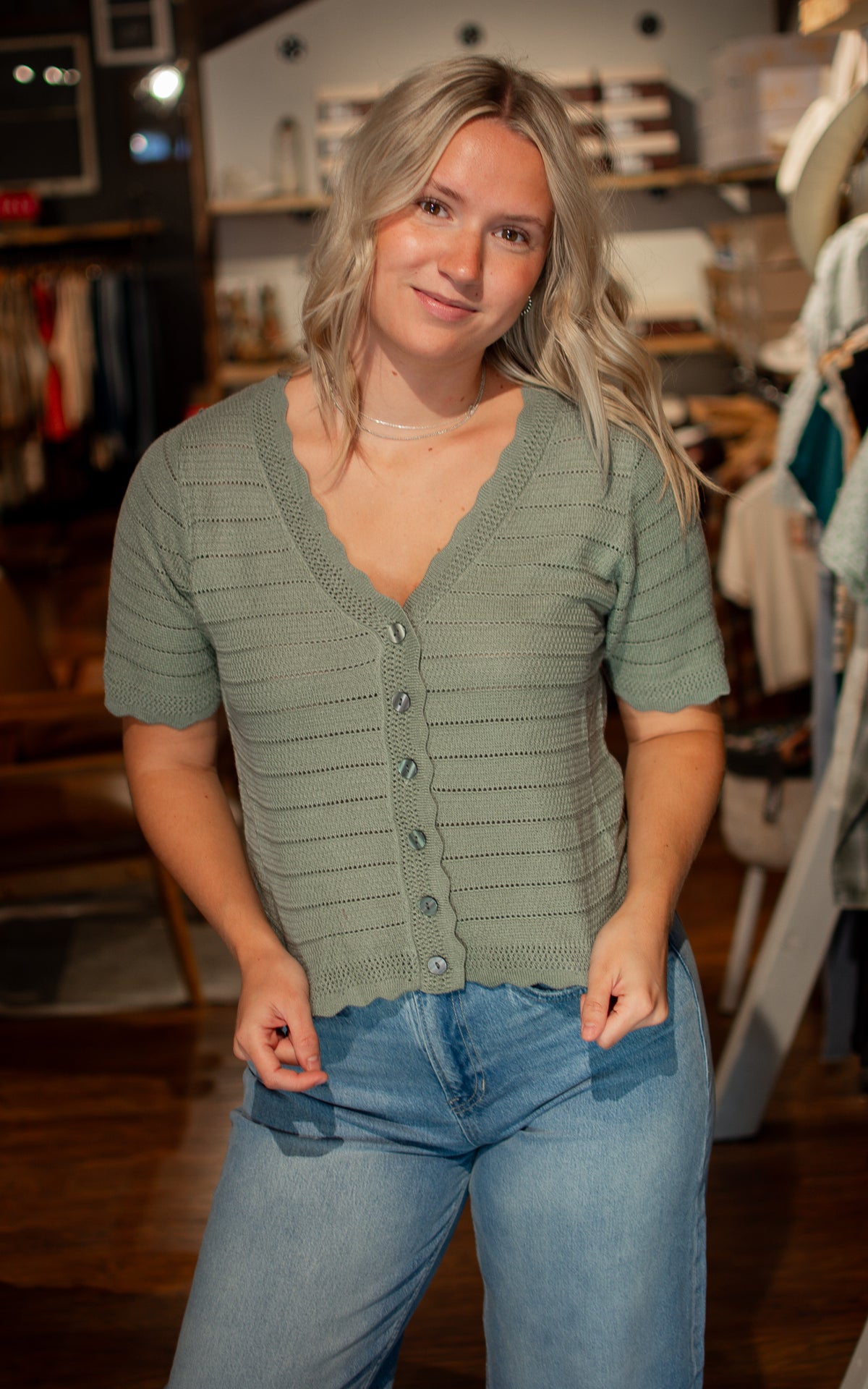 Sweet Mint Cardigan Top
