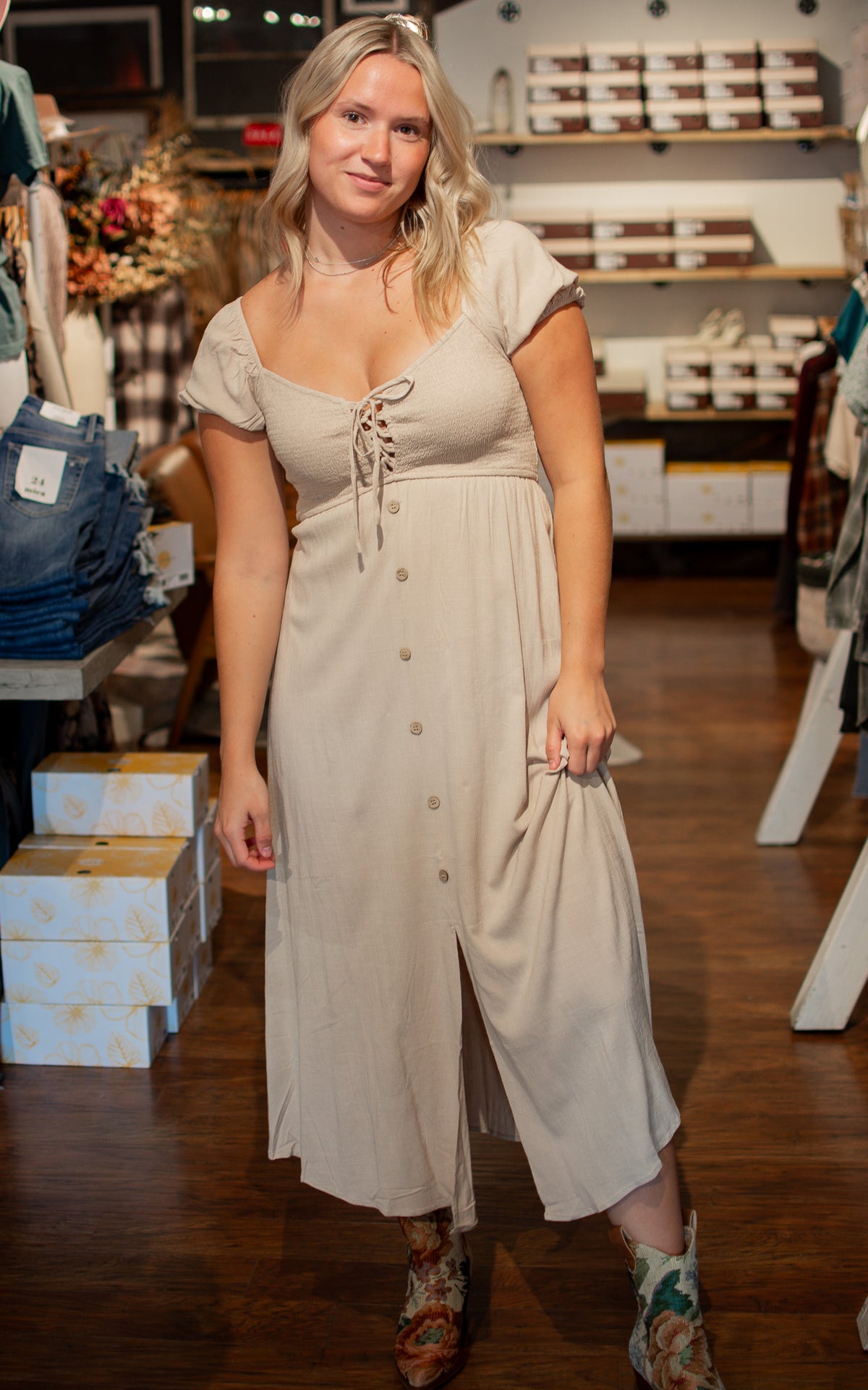 Beach Front Linen Maxi Dress