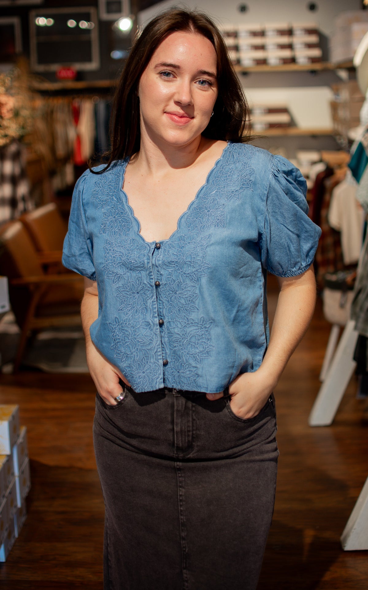 YeeHaw Chambray Top
