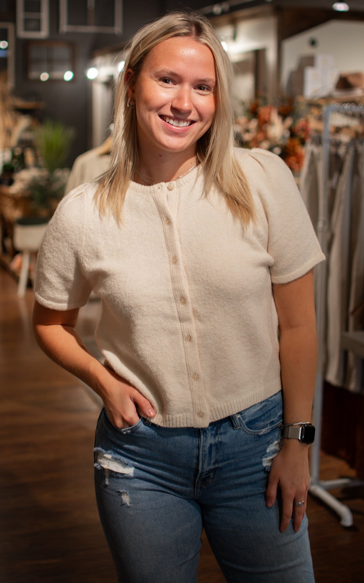 Librarian Button Sweater