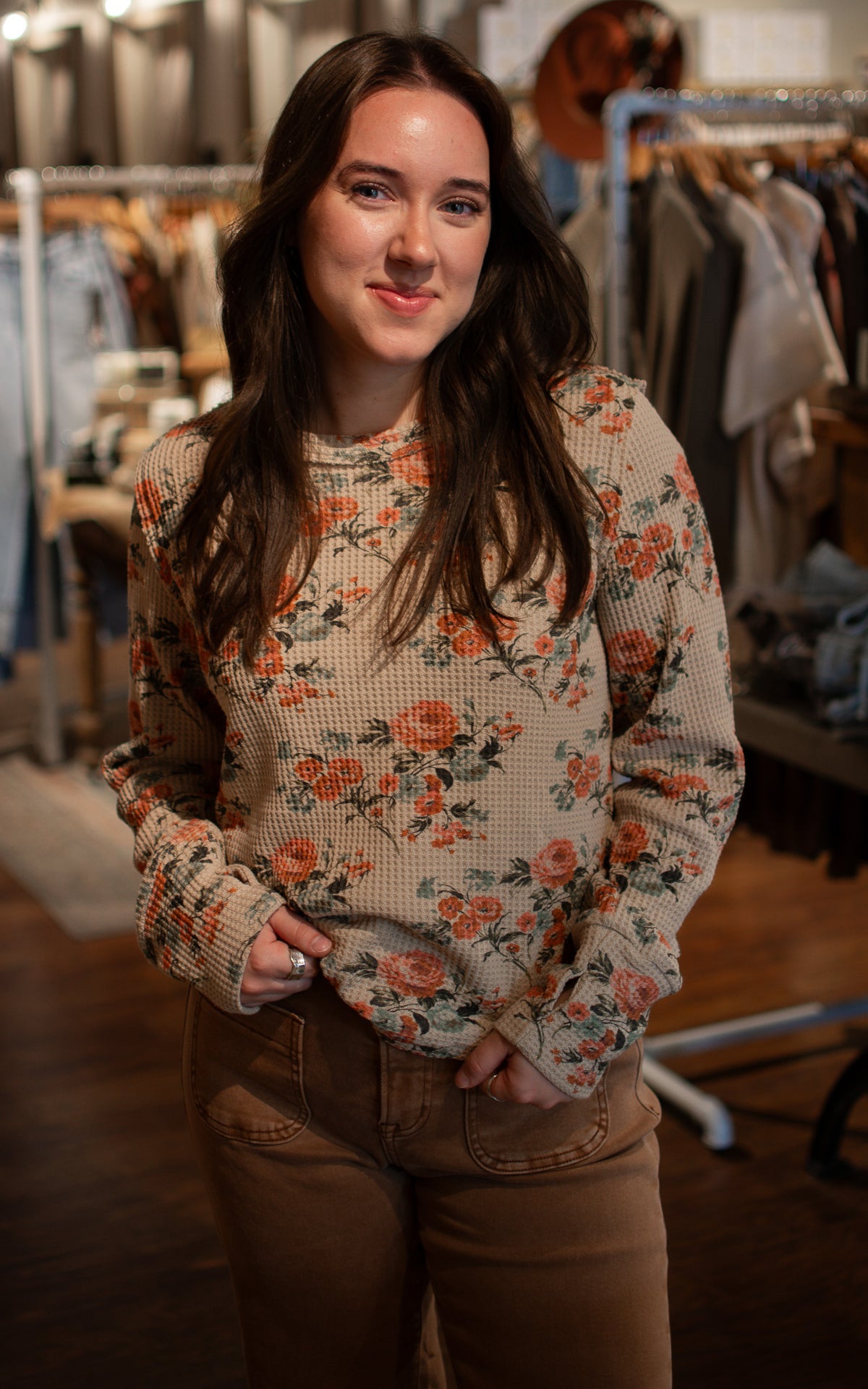 Country Girl Waffle Thermal Top