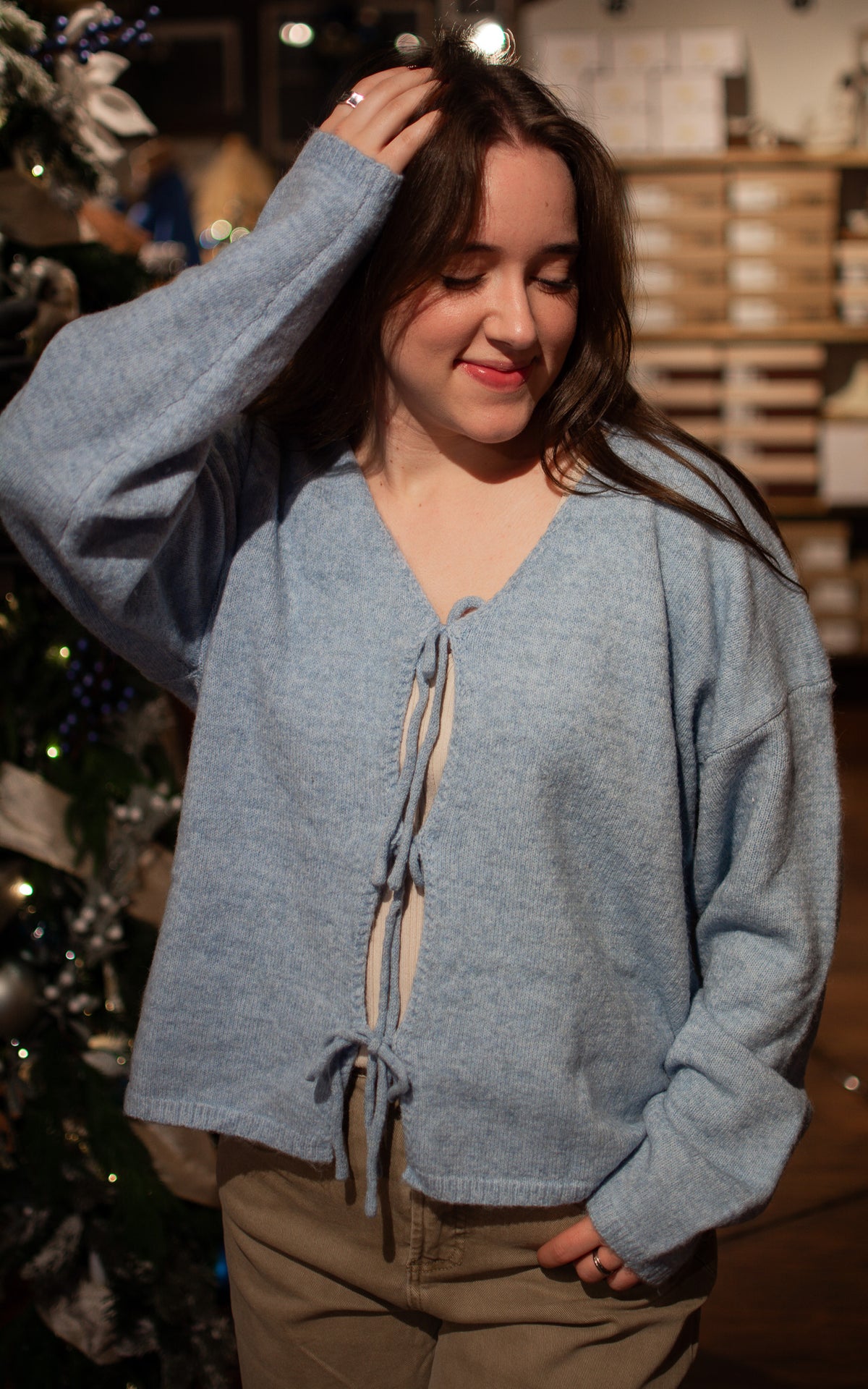 Blue Jay Tie Cardigan