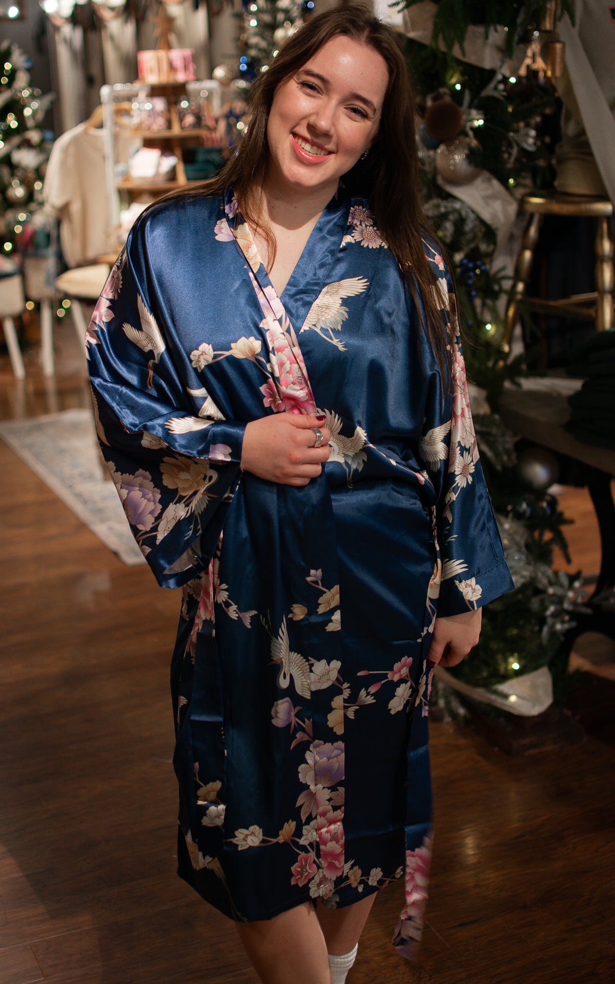 Chrysanthemum Kimono Satin Robe