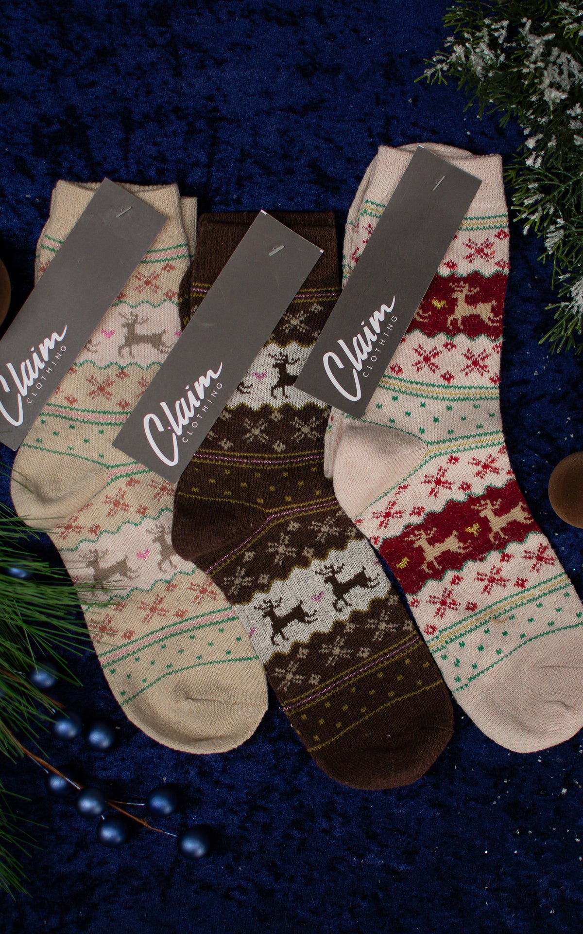 Christmas Reindeer Cozy Socks