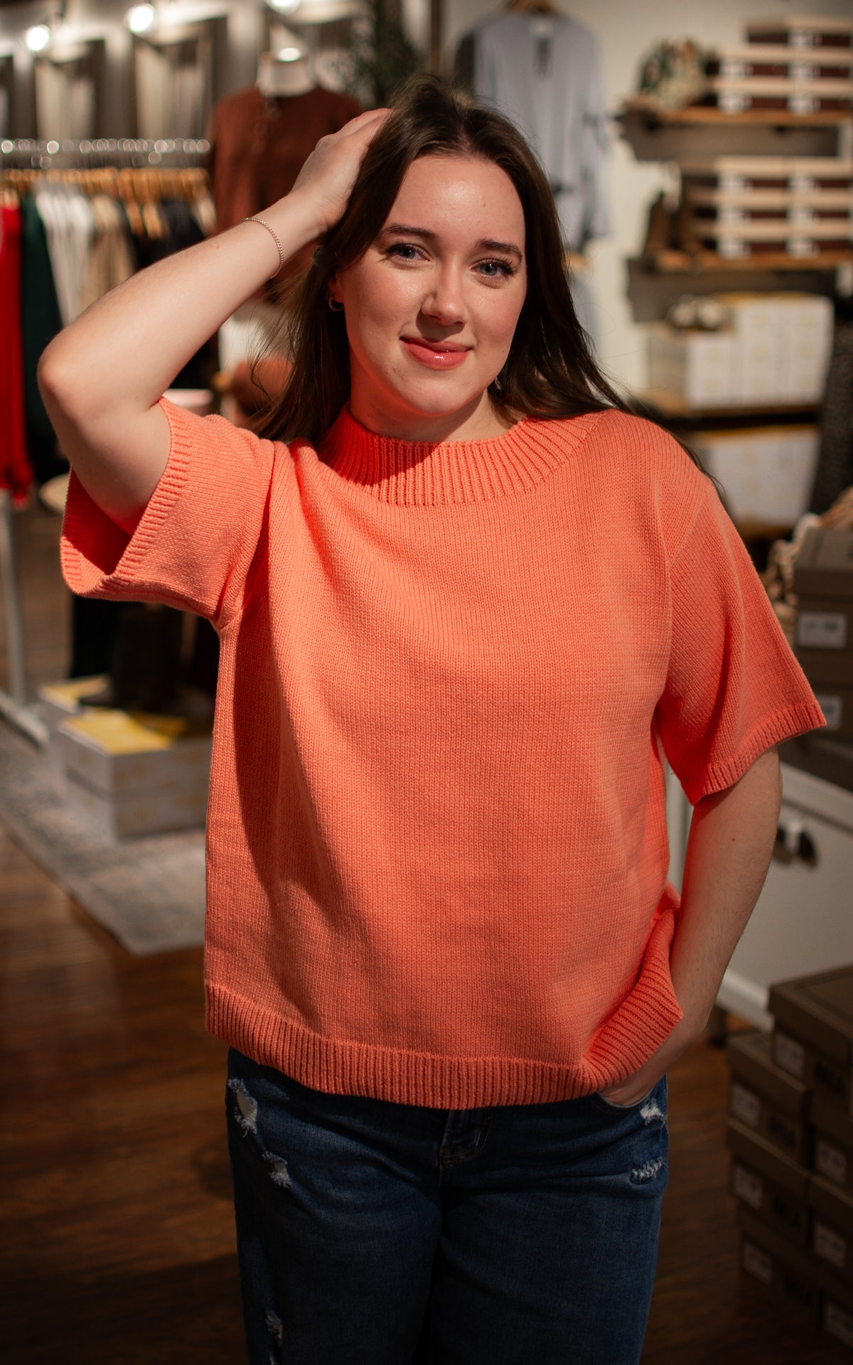 Sweet Coral Sweater Top