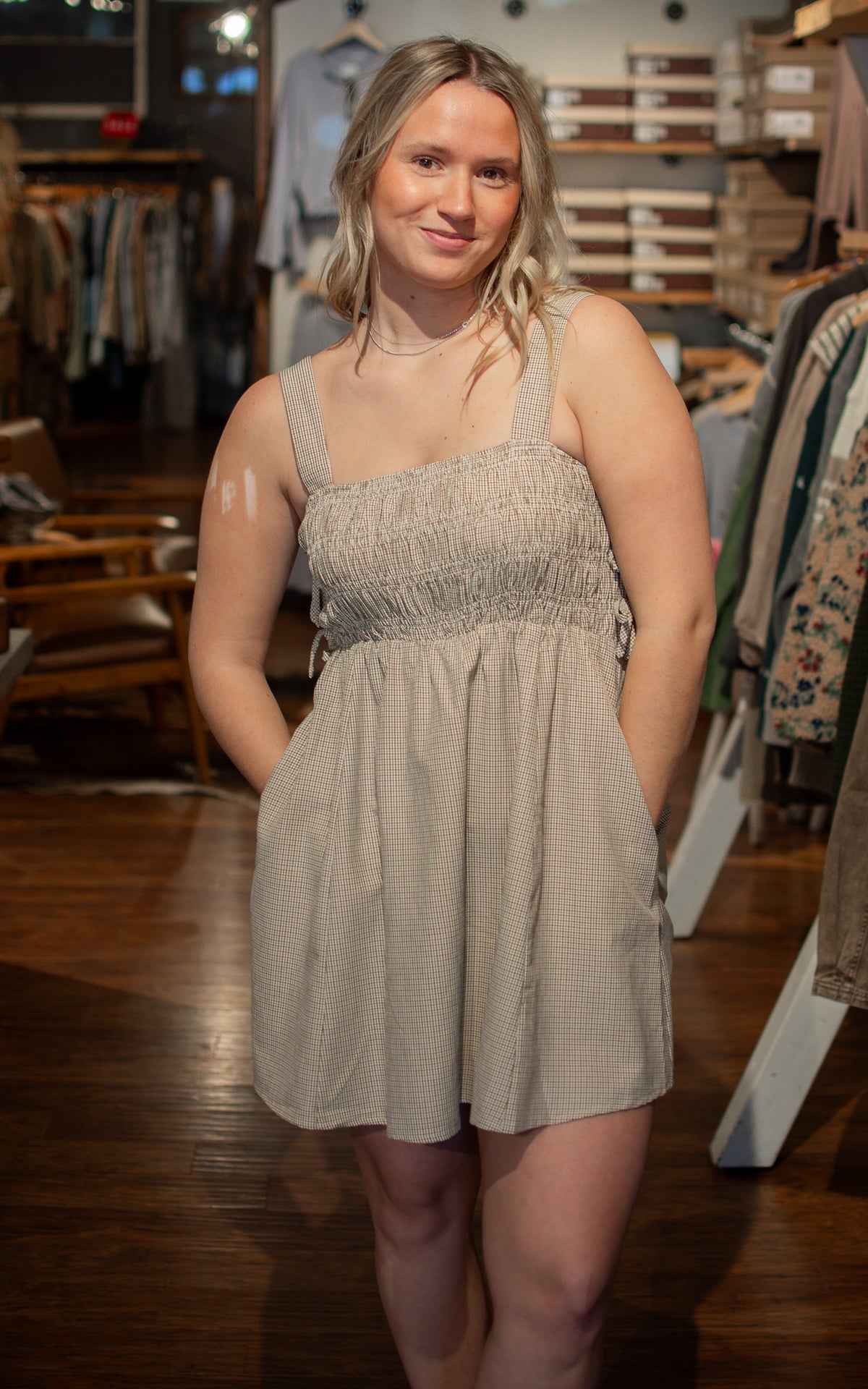 Americano Plaid Mini Dress