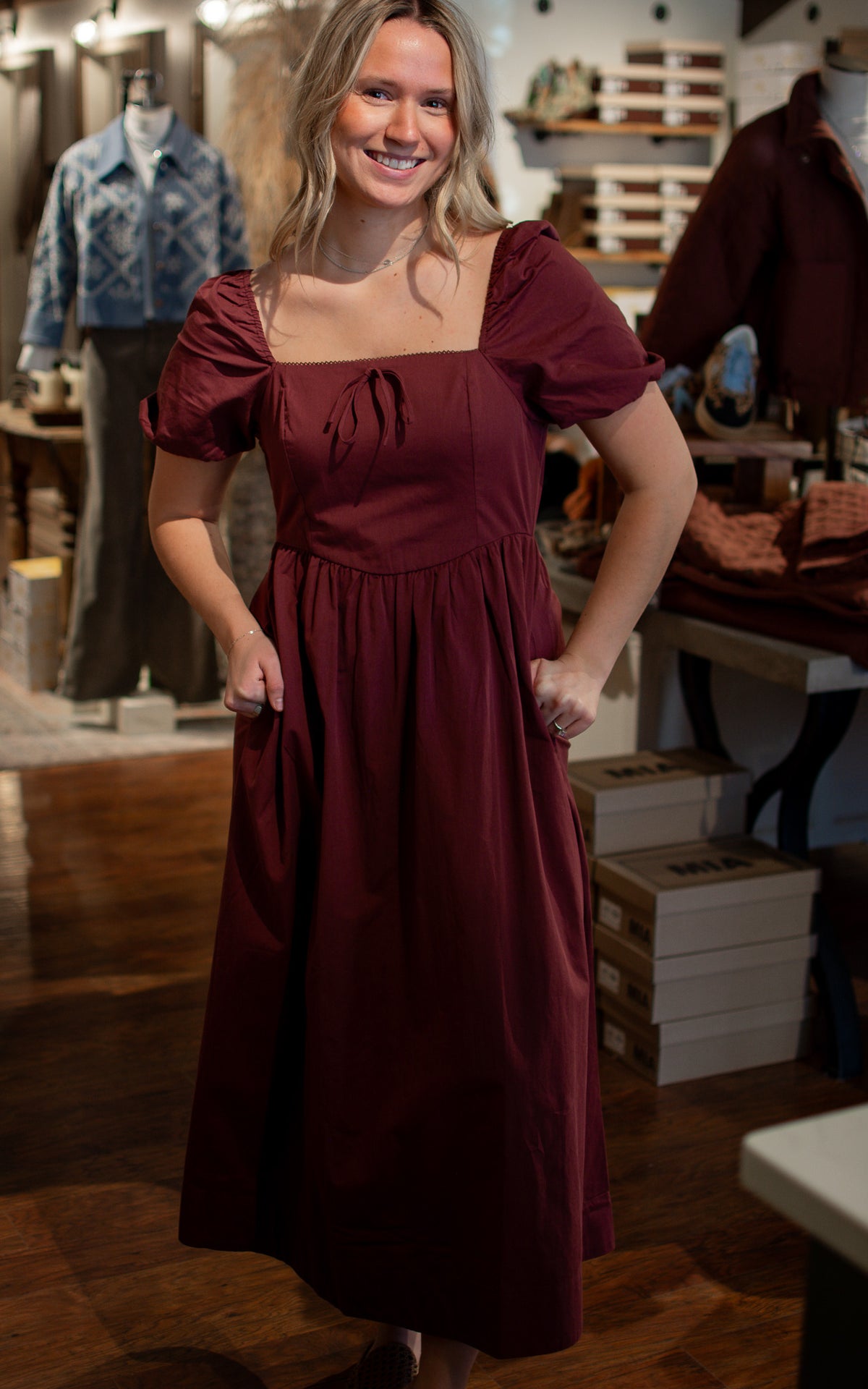 Merlot Bottle Midi Dress
