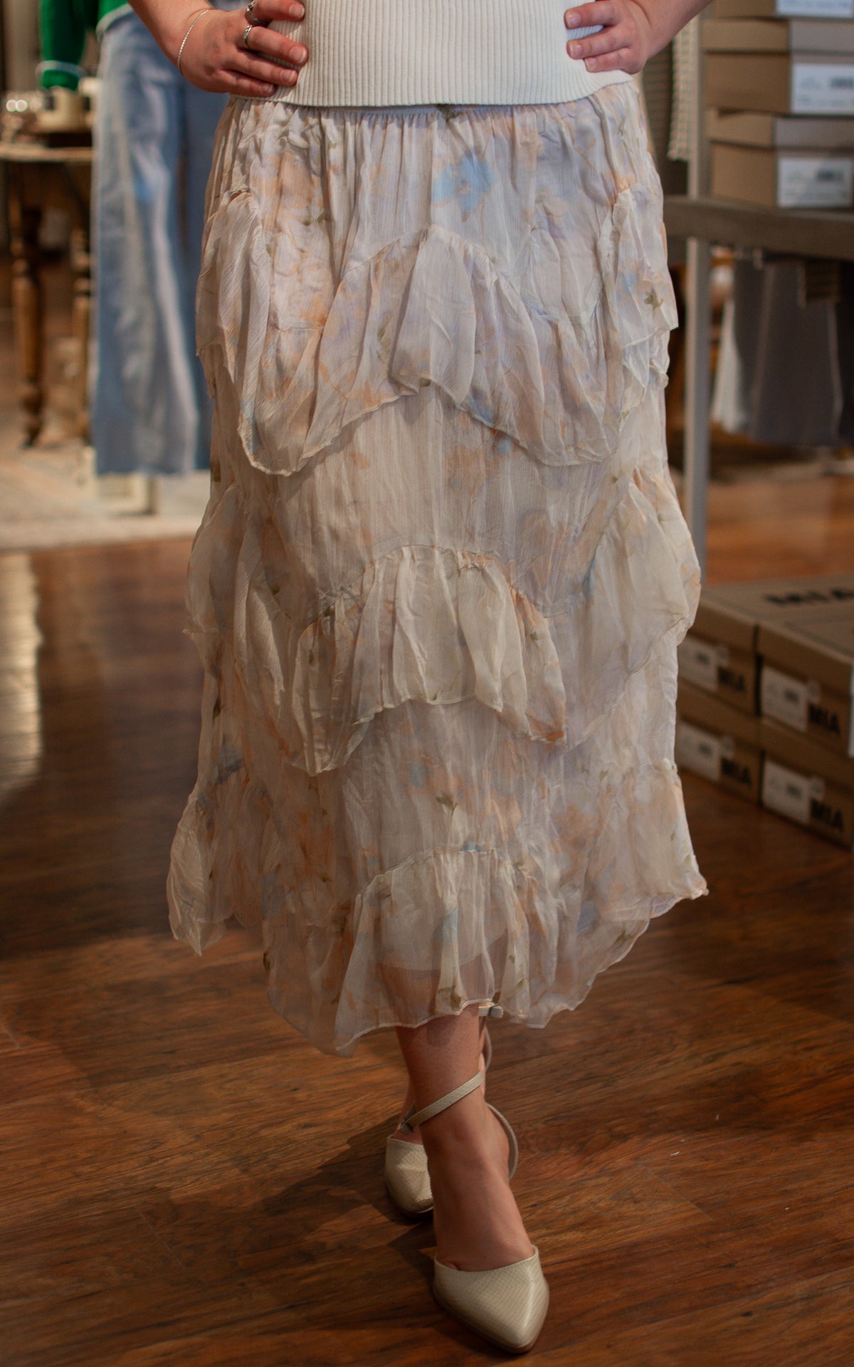 Watercolor Wonder Midi Skirt