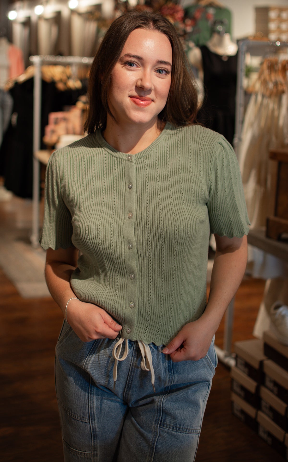 Scalloped Penny Spring Cardigan
