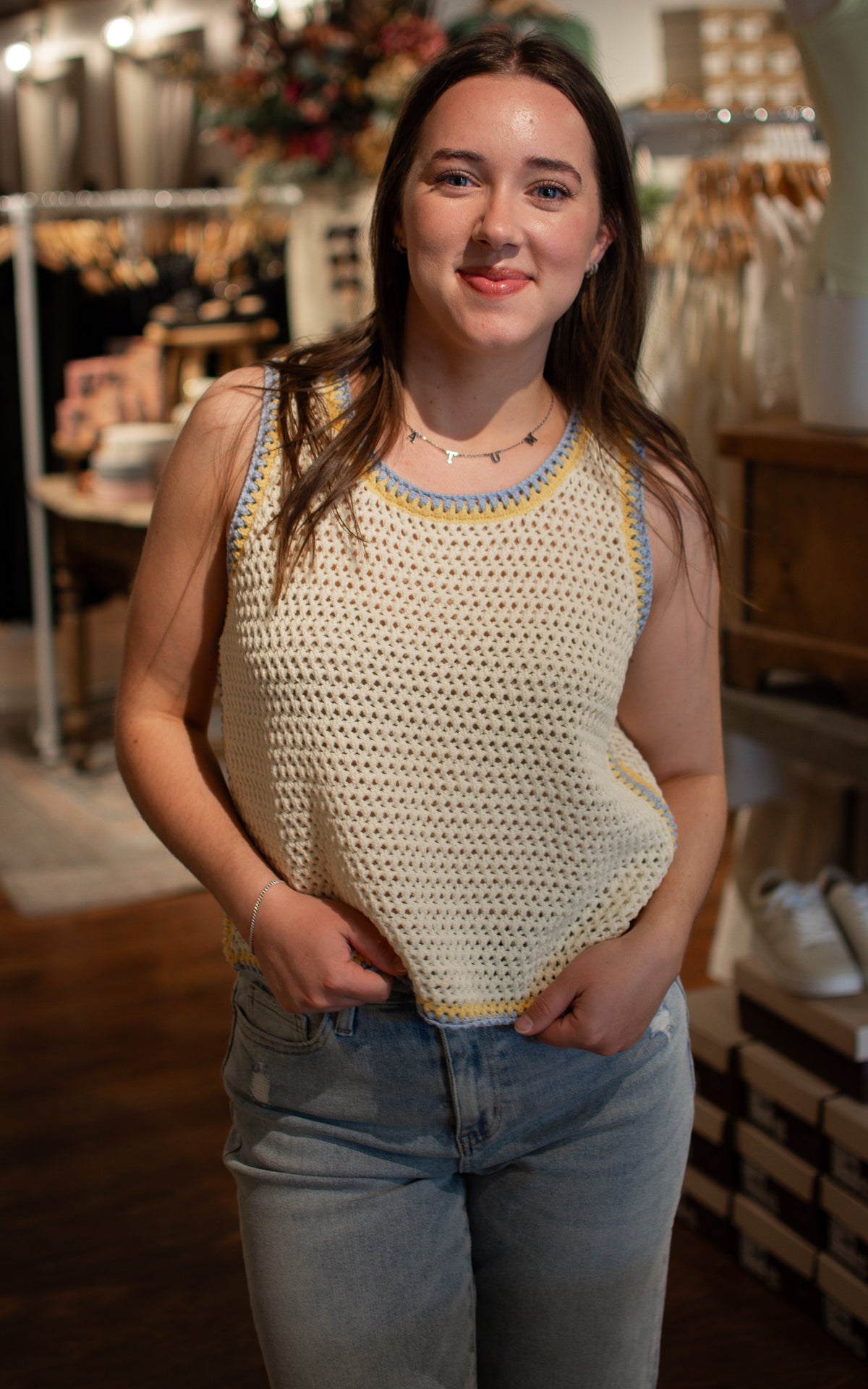 Retro Record Knit Tank Top