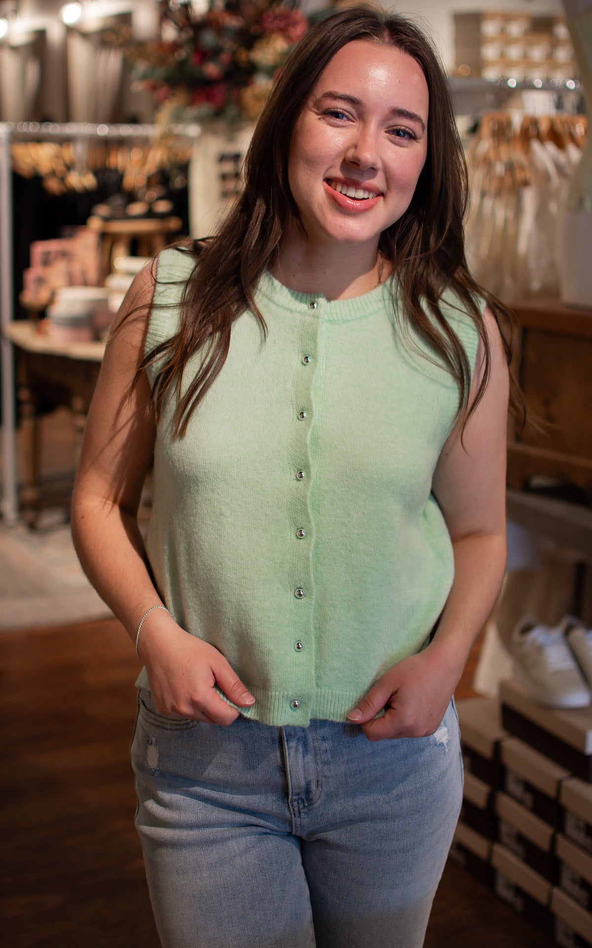 Lime and Coconut Cardi Tank