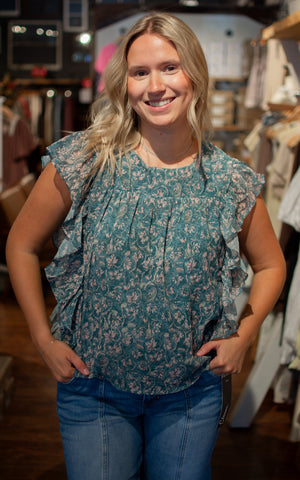 Annie Botanical Chiffon Top