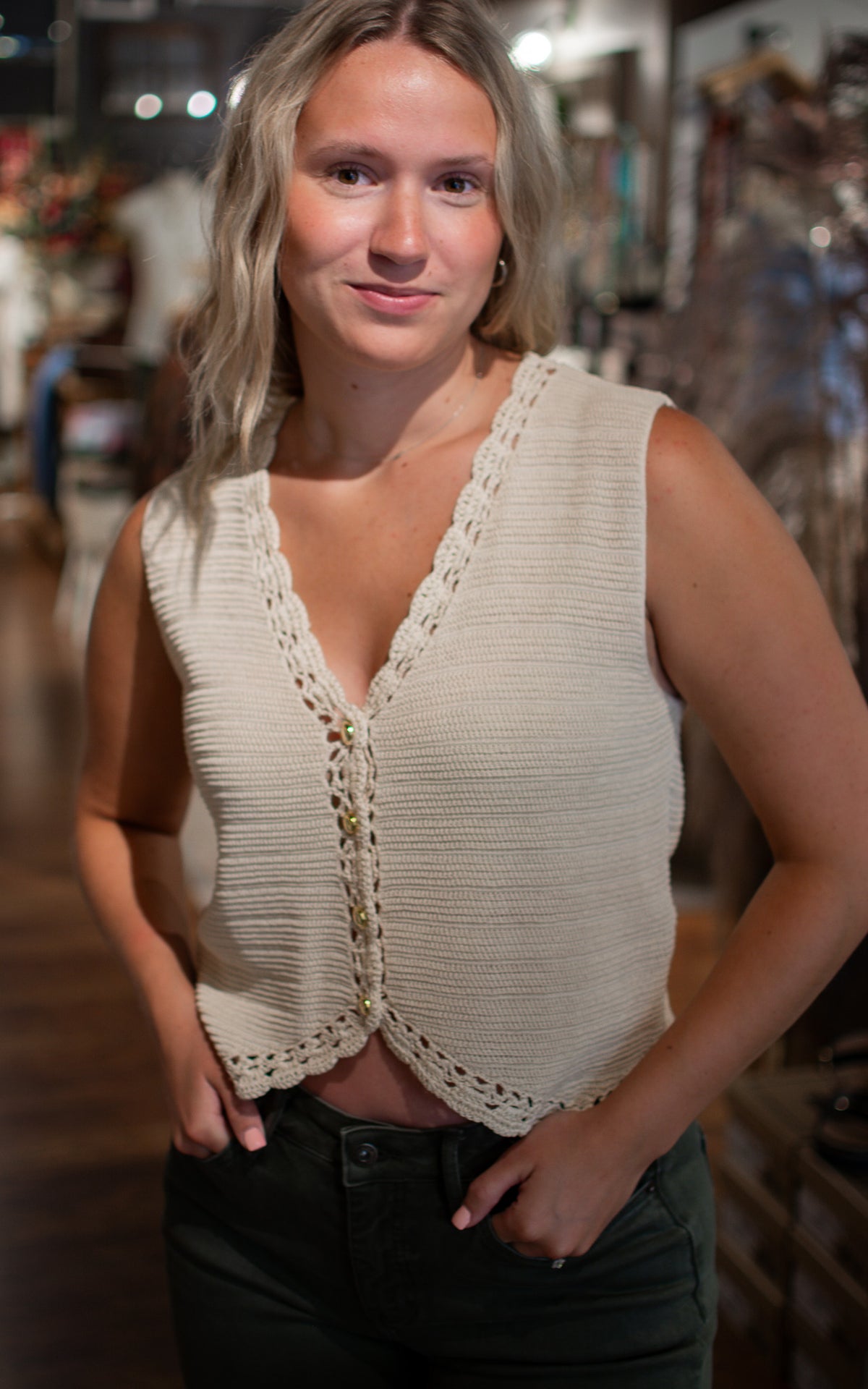 Whimsy Moss Sweater Vest