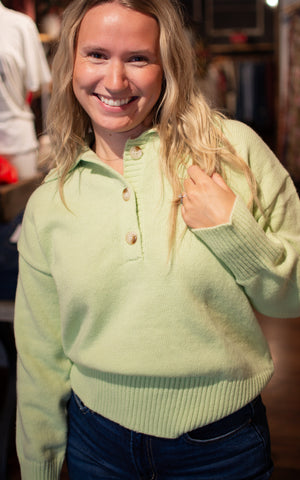 Sour Apple Polo Sweater