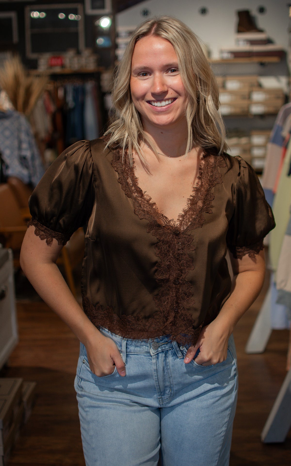 Texas Honey Satin Blouse