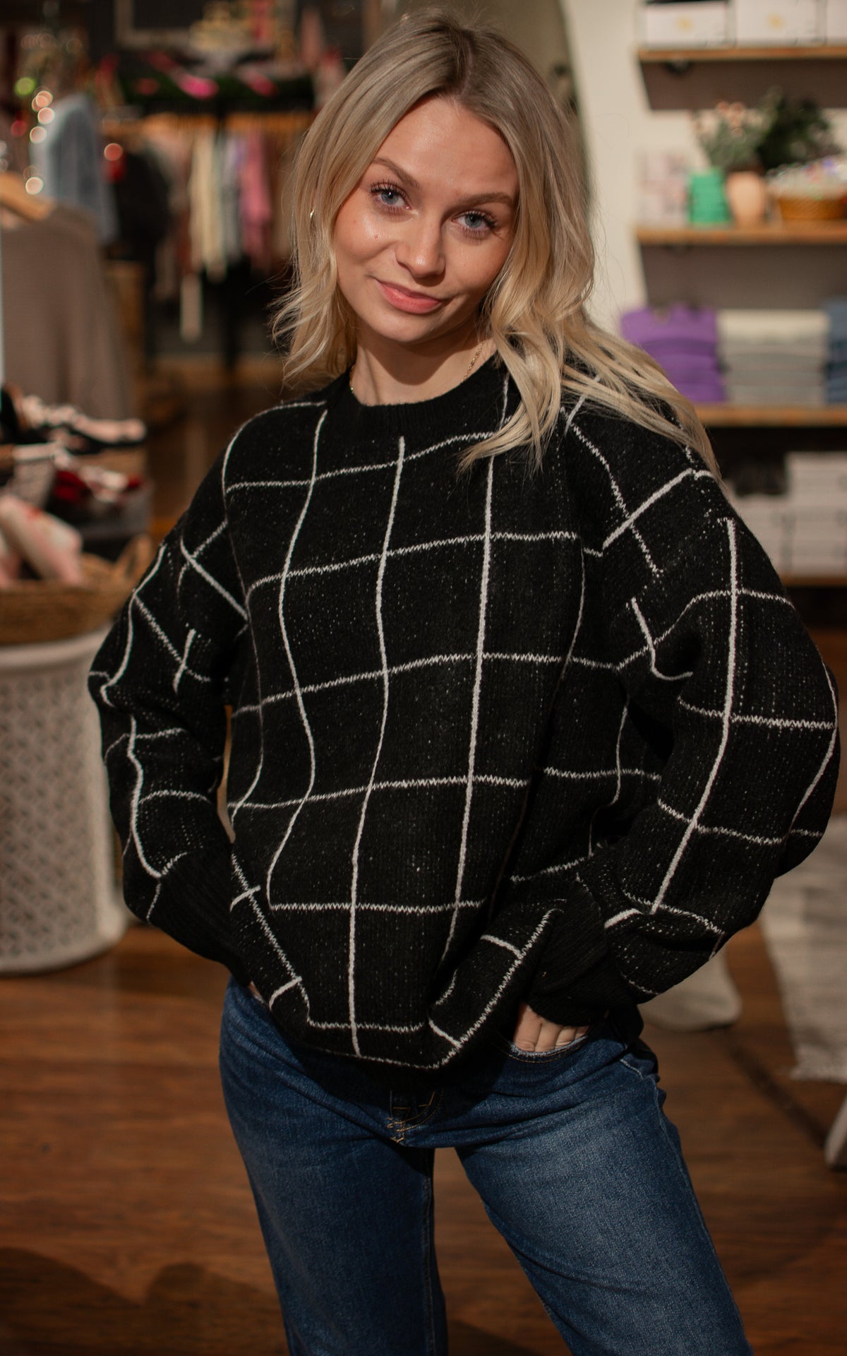 Bellevue Grid Sweater