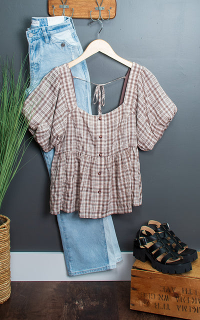 Farmhouse Plaid Blouse